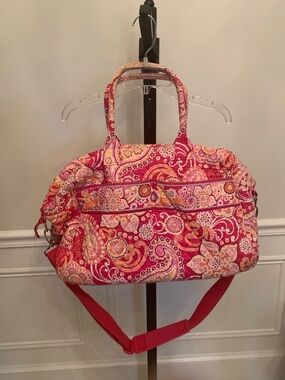 Vera Bradley Raspberry Fizz ( retired)  pattern weekend travel duffel
